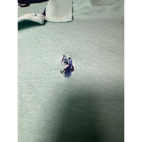 U.S Polo Assn Men’s 3XL Polo Shirt Light Blue Luxury Cotton Double Big Pony NWT - Picture 2 of 7